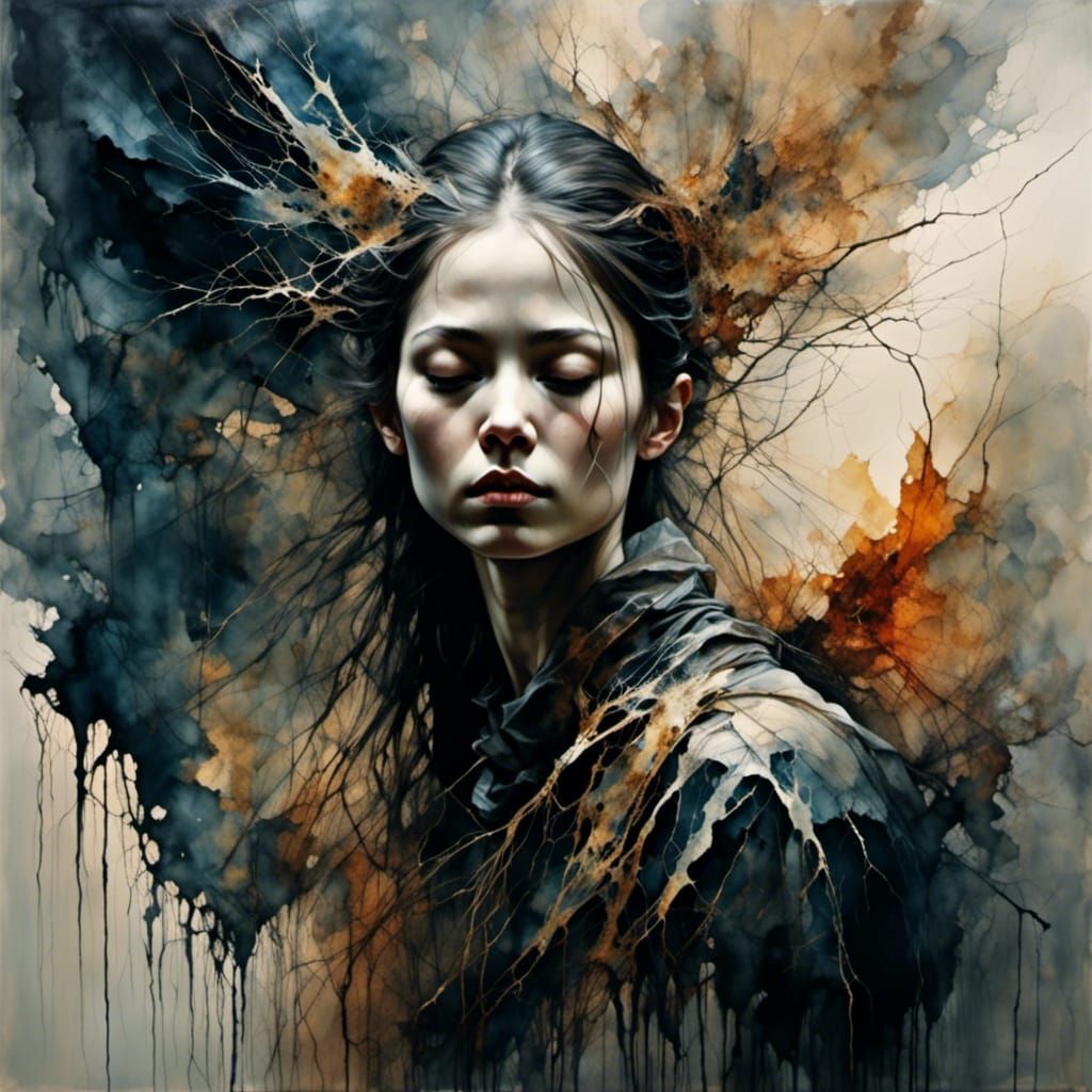 Gothic Oil Painting of a Syrian Woman