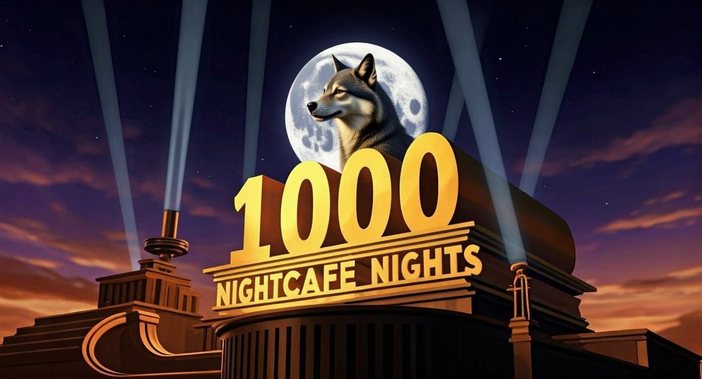 Wolf Howling at Moon on Number 1000