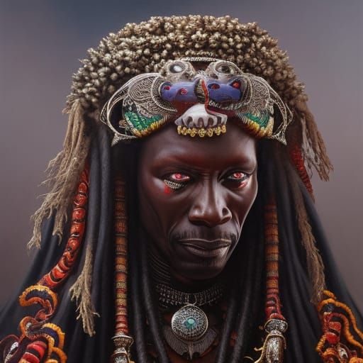 Dark Occult Demon Art: Cannibal Voodoo Priest