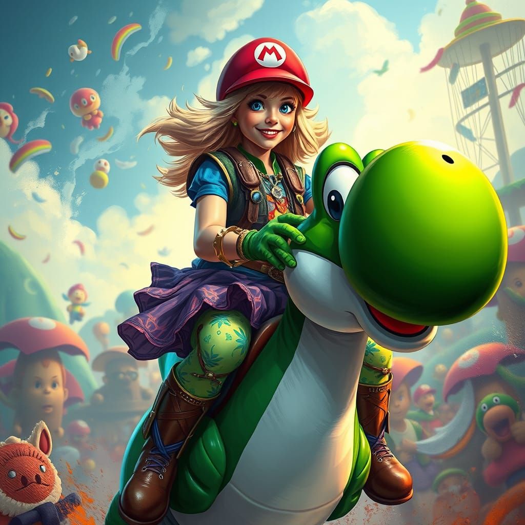 Vibrant Jill Biden Rides Yoshi in a Whimsical Mario Bros. La...