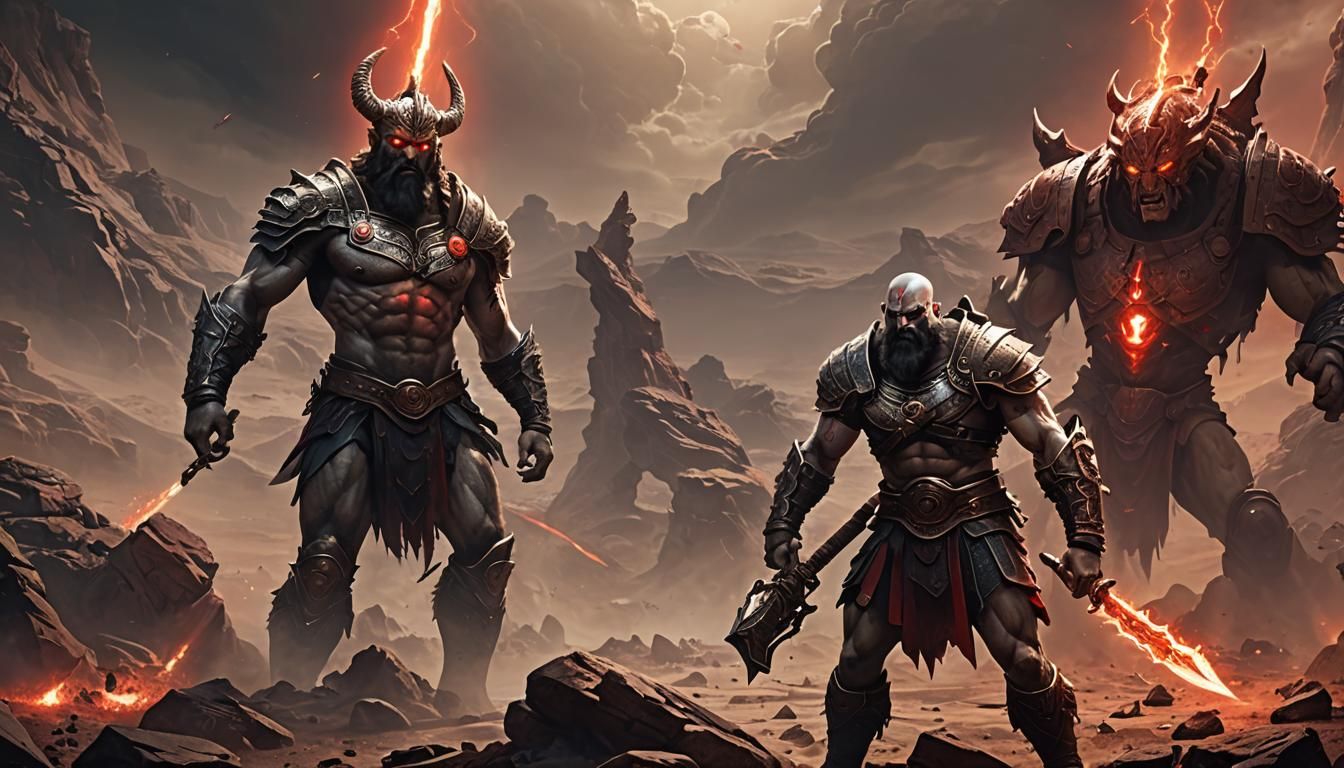 Mighty Roman War God in Battle