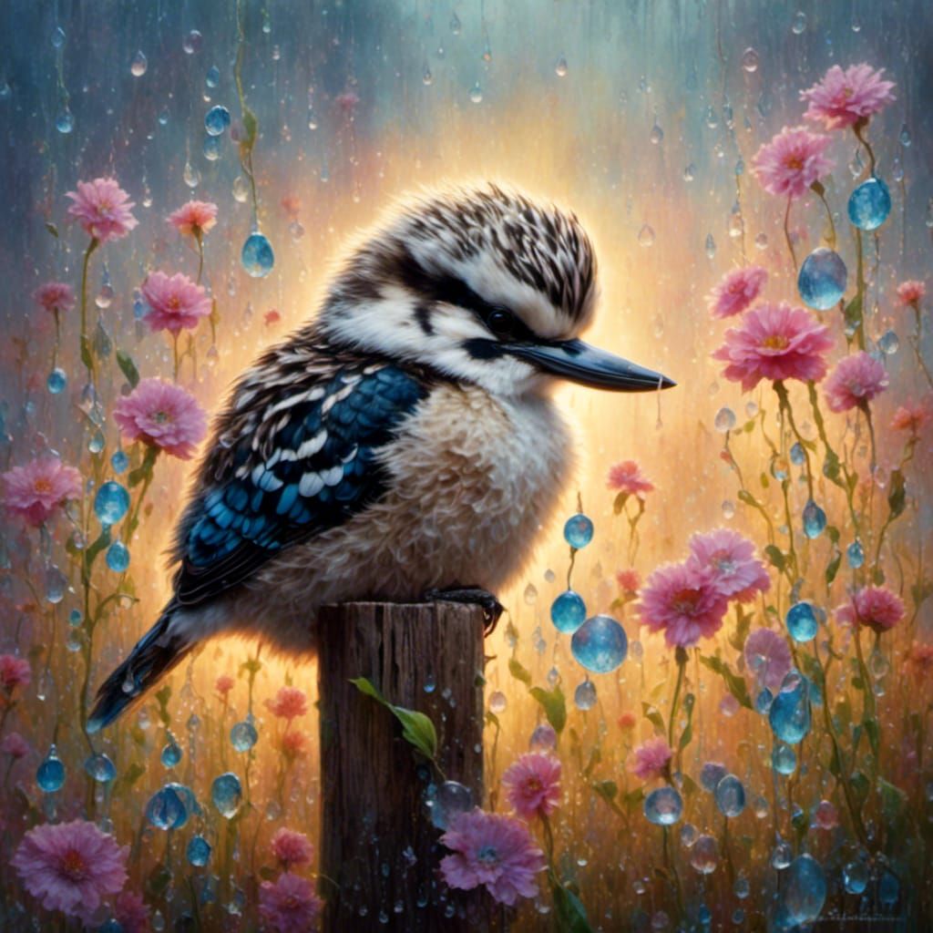 A kookaburra on a wooden fence post 2