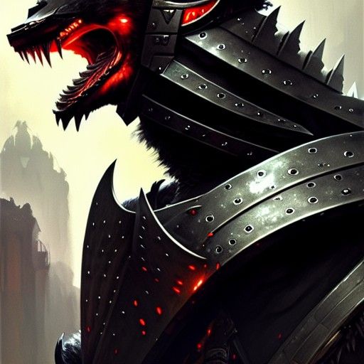 Black Fox Berserker in Bloody Armor: 8K Portrait