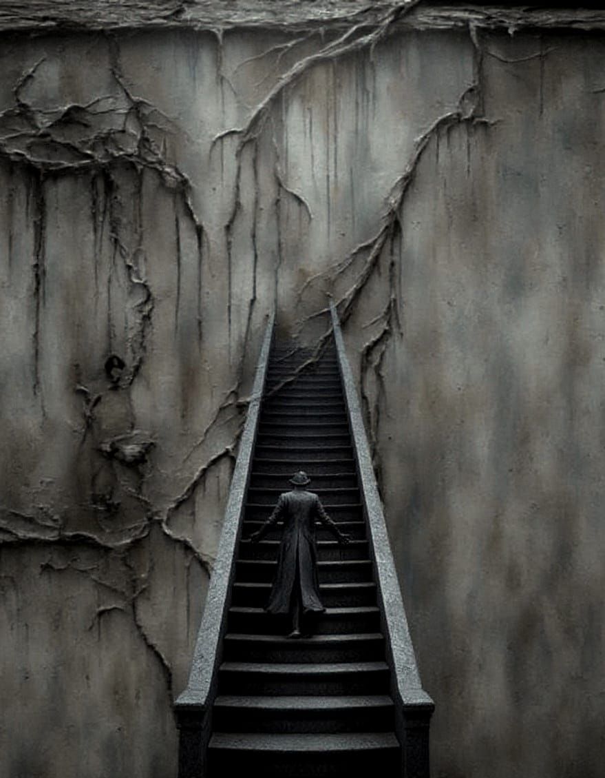 Eerie Exorcist Steps in Georgetown at Night