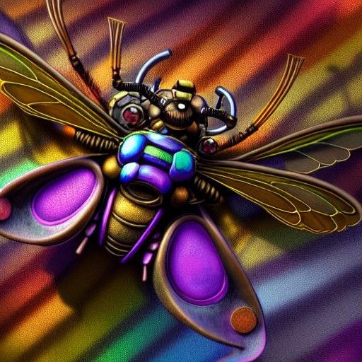 Steampunk Bumblebee with Rainbow Highlights