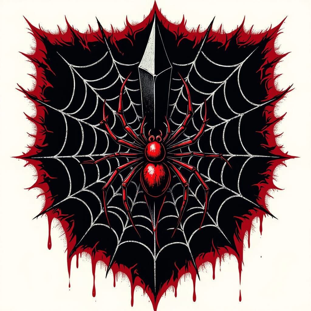 Gothic Vampire Clan Crest with Spider and Blood