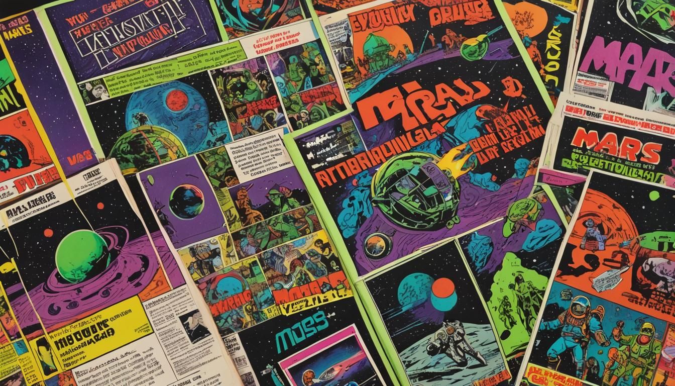 Retrofuturistic Cosmic Landscape with Mark Brooks' Linework...