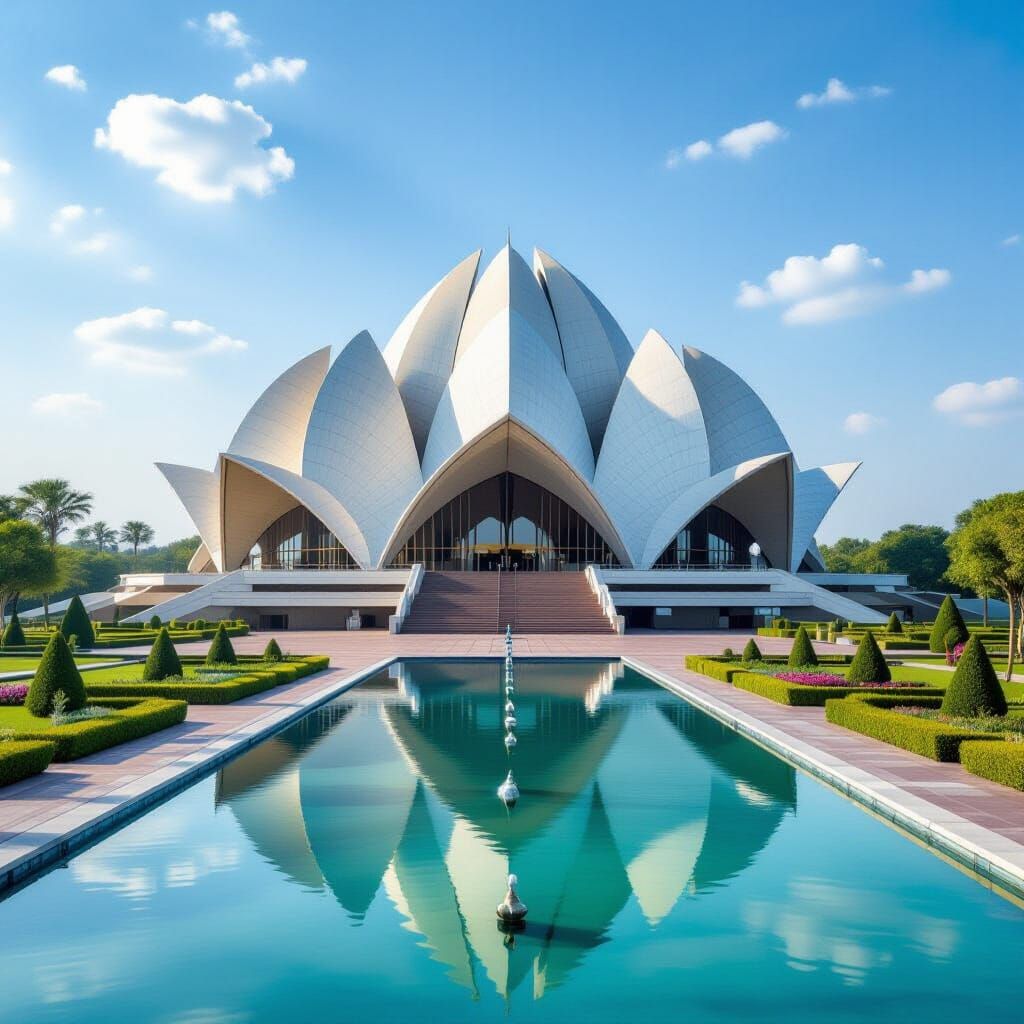 Lotus Temple, New Delhi: Architectural Digital Art