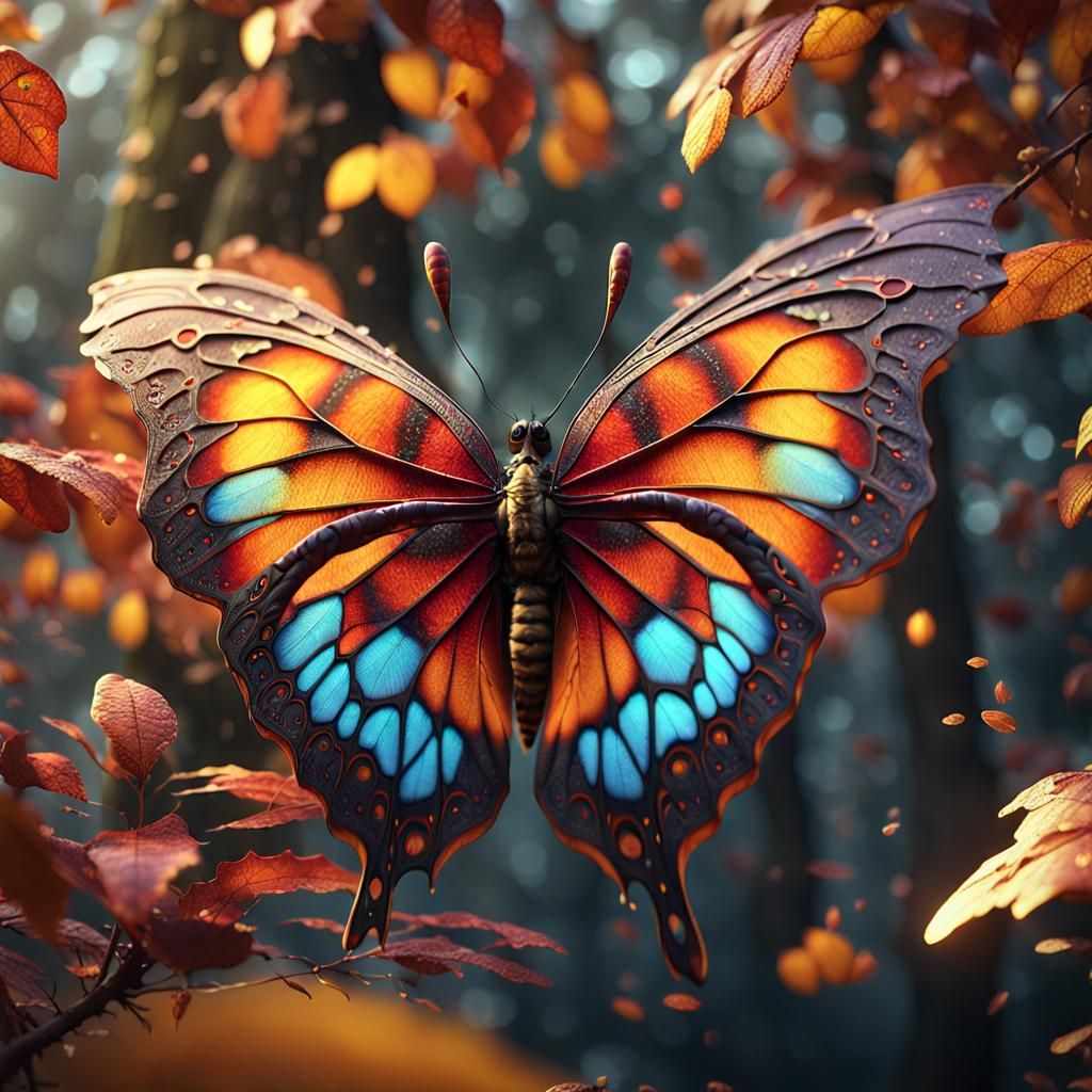 High-definition close-up of a butterfly with its wings displ...