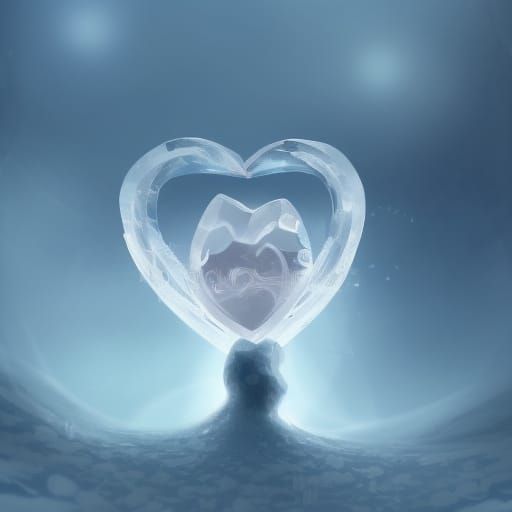 Icy Heart: Anime Digital Illustration in 16k