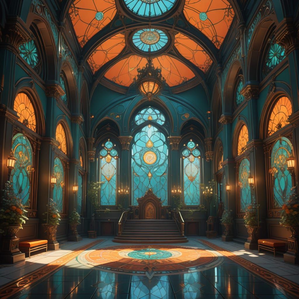 Hypnotic Hallway with Volumetric Lighting