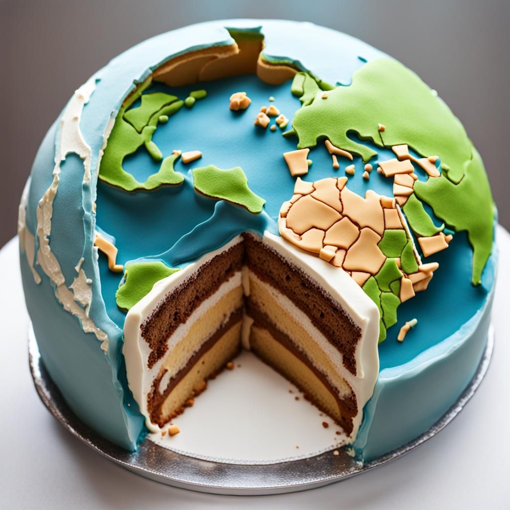 Earth Globe Cake with Interior Structure