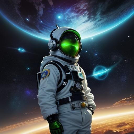 Astronaut Lost in Space: Anime-Inspired Art