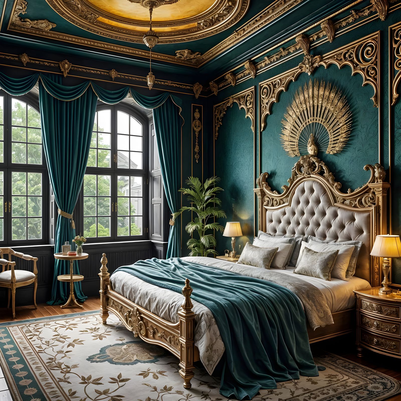 Peacock-Inspired Bedroom #1