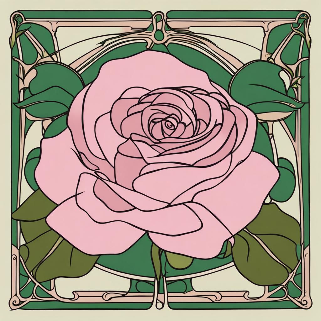 Art Nouveau Rose Illustration