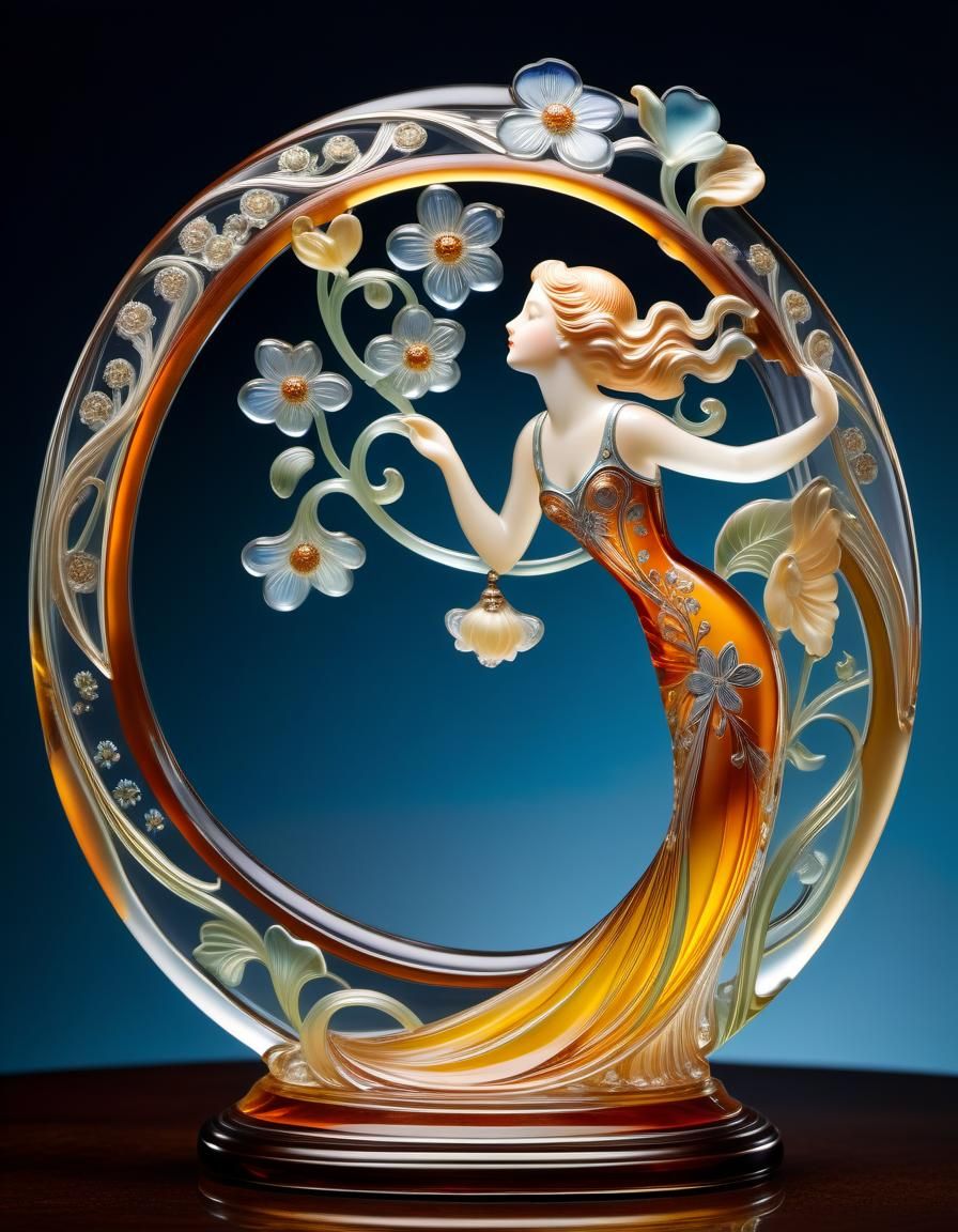 Enamelled glass figurine