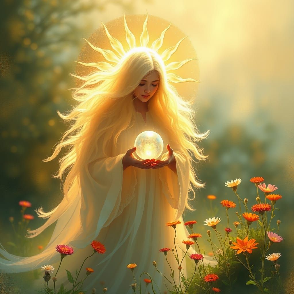 A Figure Embodied by the Golden Light of Selflessness