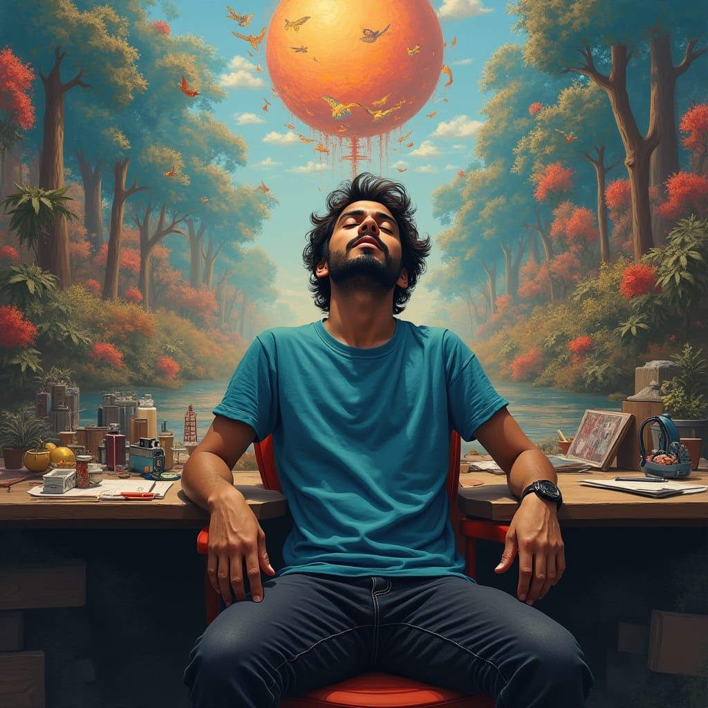 Surreal Dreamscape Emerges from Artist's Canvas