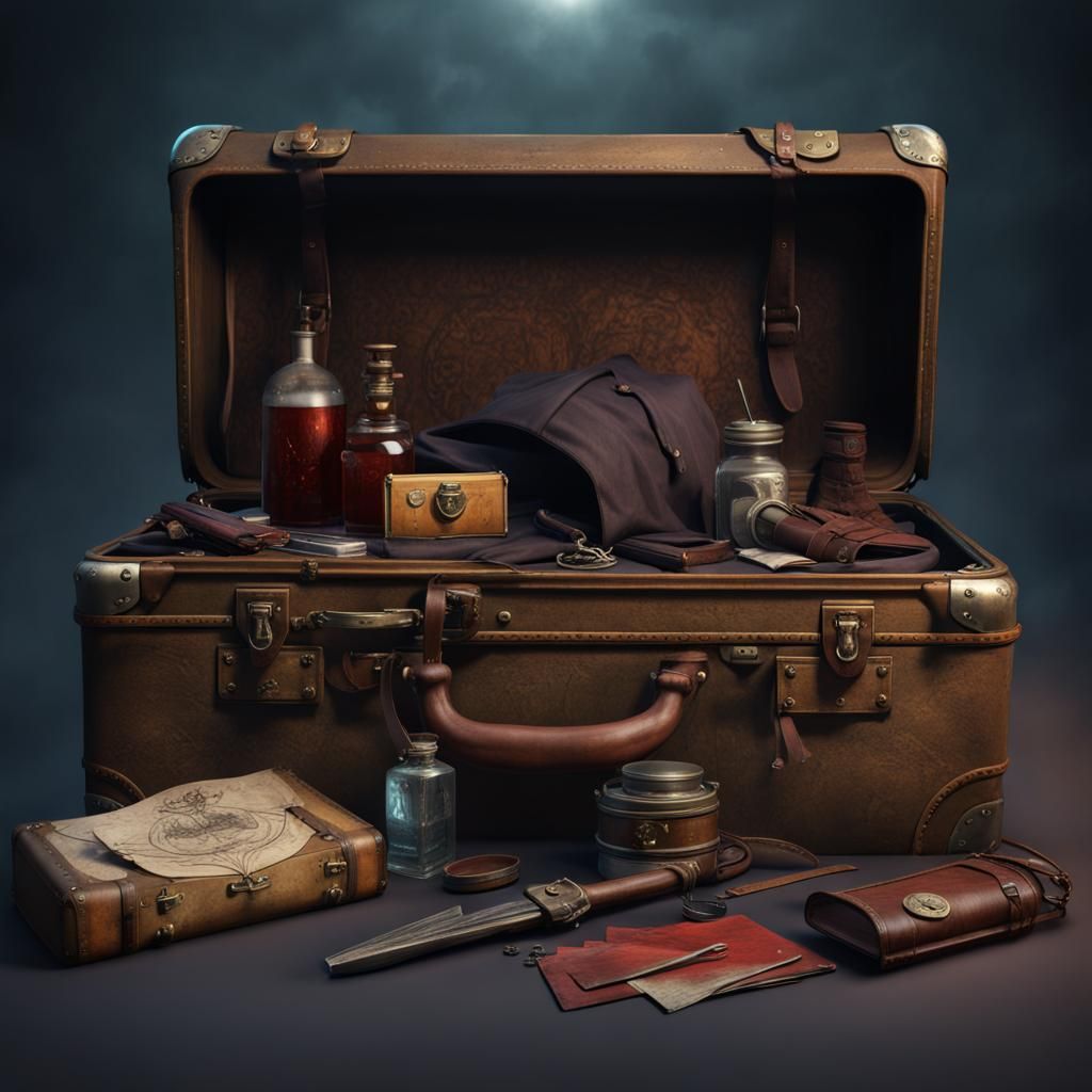 Vampire Hunter Kit in Antique Suitcase