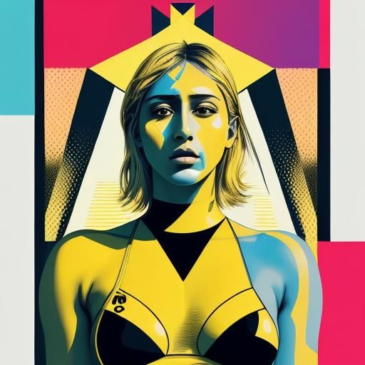 Rhea Ripley Pop Art Screen Print in 8k