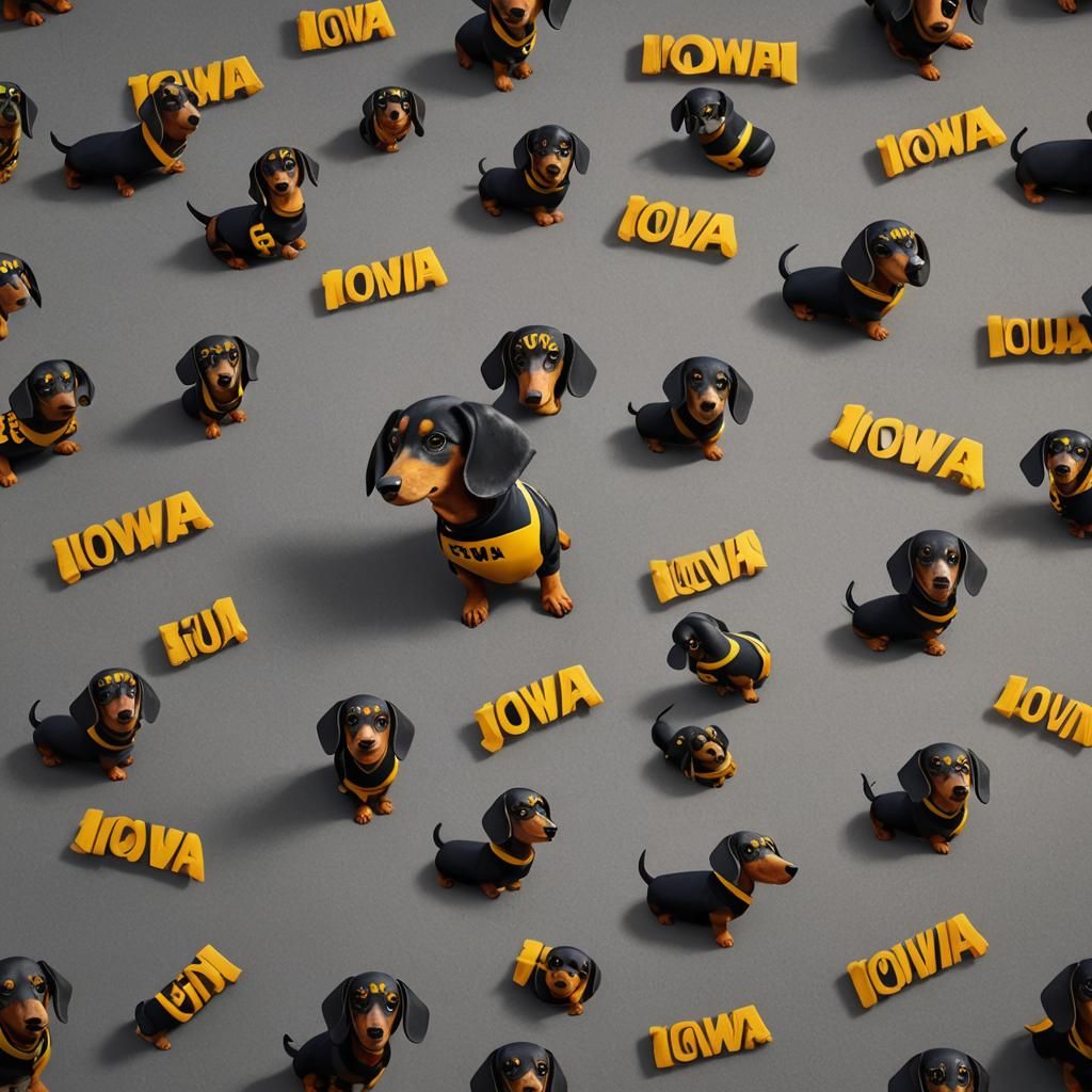 Dachshund in Iowa Jersey: 3D Game Cinematic