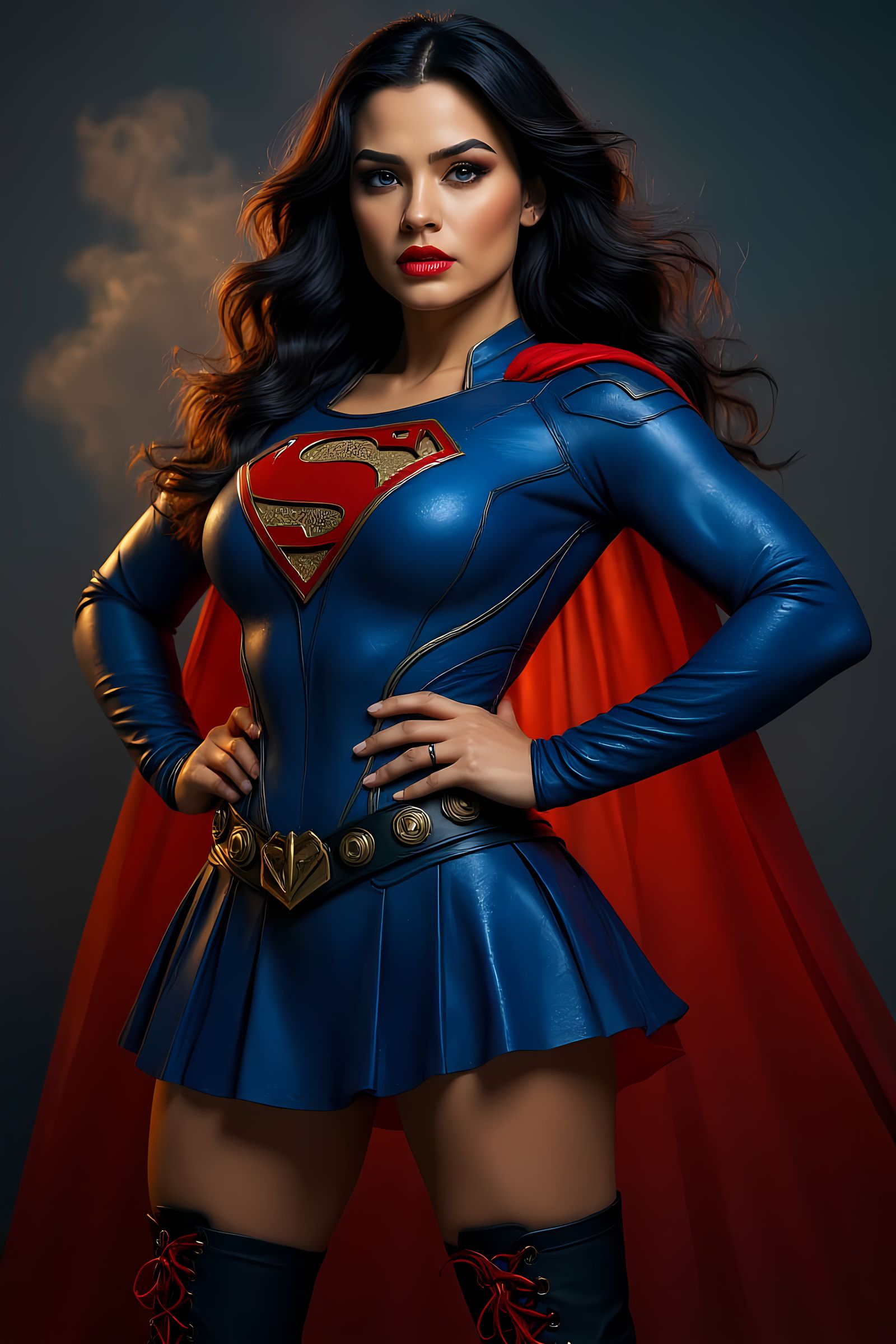 Striking Portrait with Volumetric Lighting and Vibrant Color...