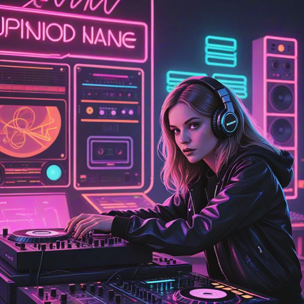 Neon Dreamscape in Synthwave Style