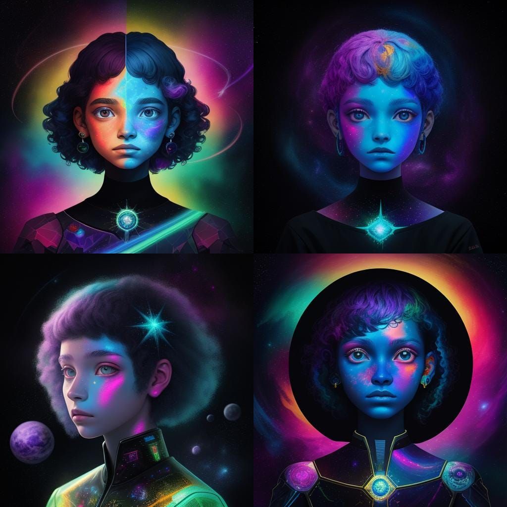 Winged Girl in Holographic Cosmic Vision