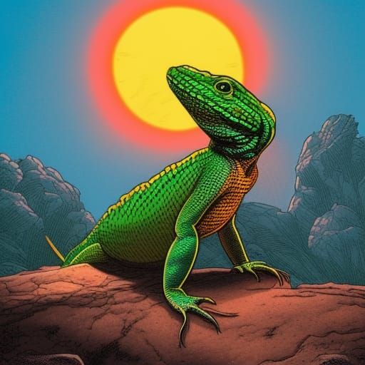 Lizard sunset #5