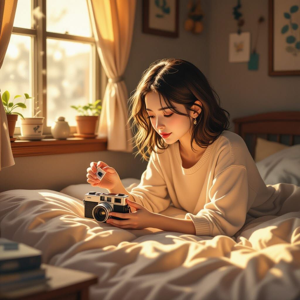 Hand Reaching for Camera in Manhwa Style