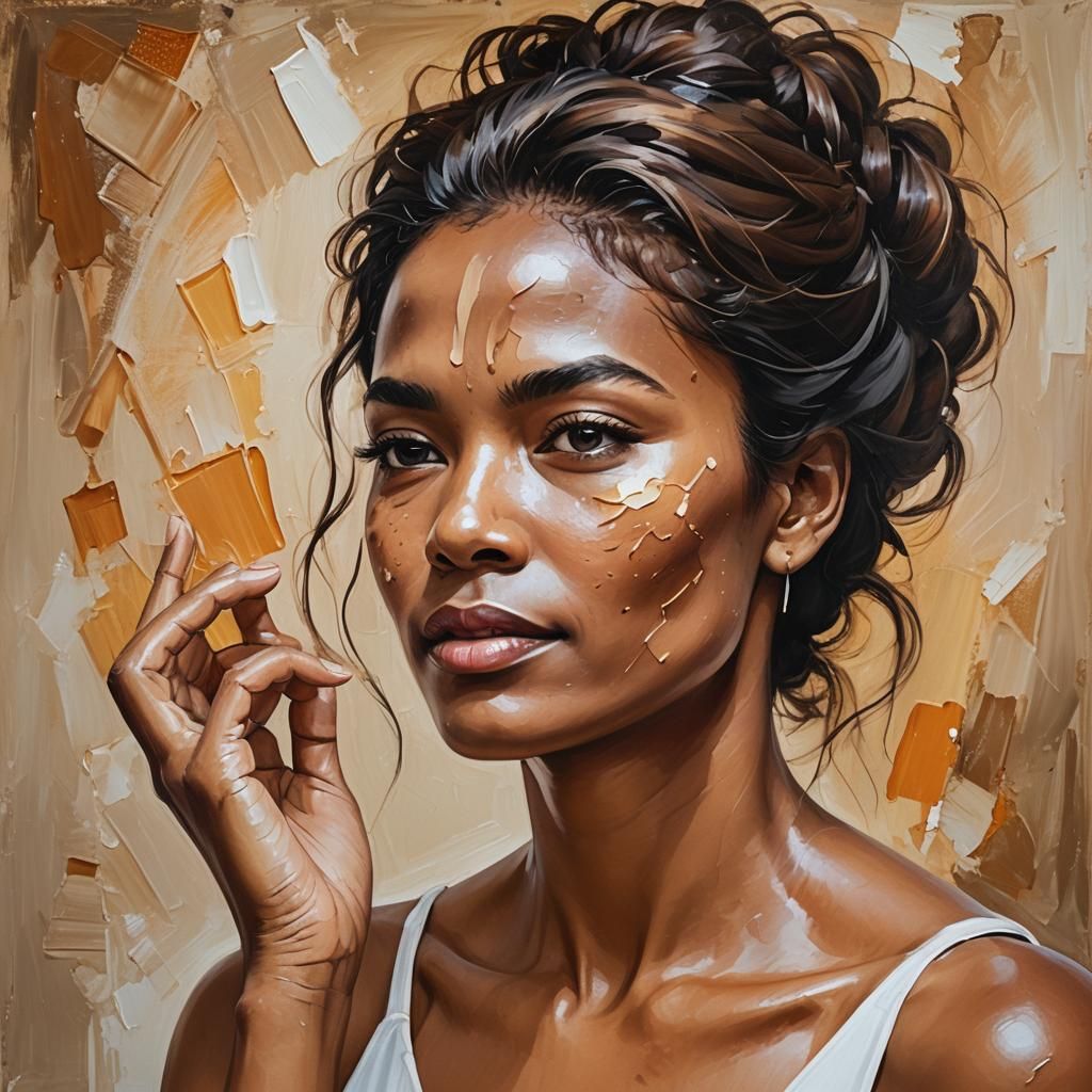 Flawless Skin Transformation with Oil Painting Effect
