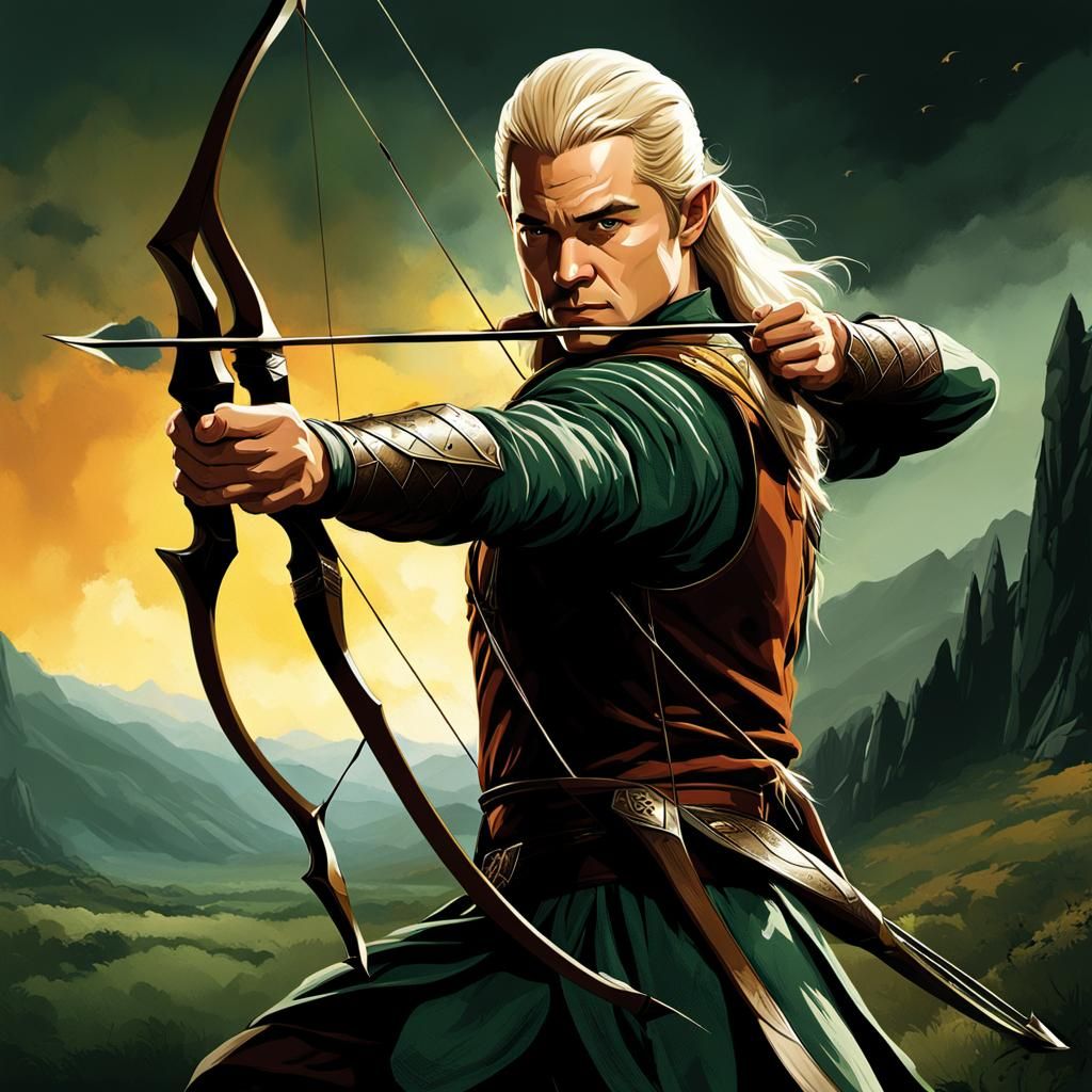 Legolas with Long Bow: Archer in Action