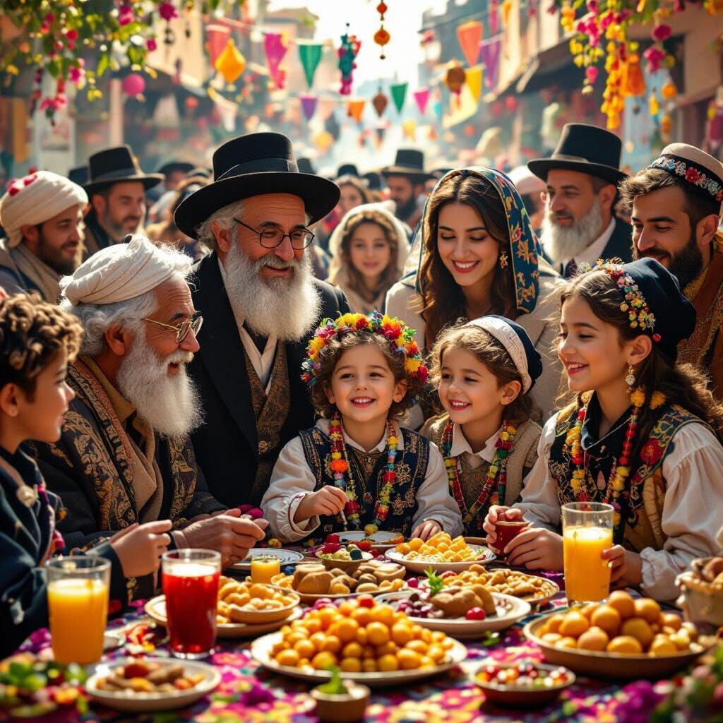 Purim Festival: Hyperrealistic Celebration of Jewish Culture