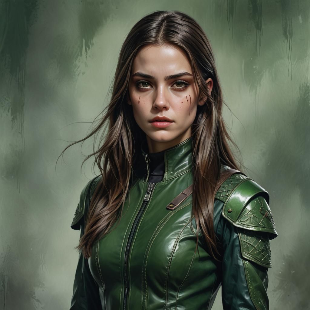 Hyperrealistic Portrait of a Female Assassin in Unreal Engin...