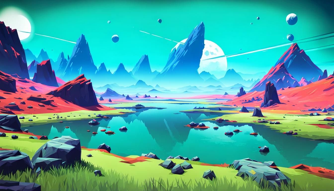Alien Landscape in No Man's Sky Style