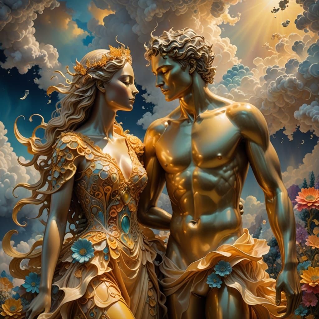 Surreal Abstract Sculpture in Divine Colors