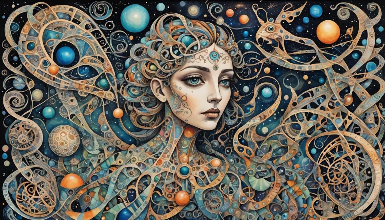 Surreal Cubist Dreamscape: Cosmic Omniscience