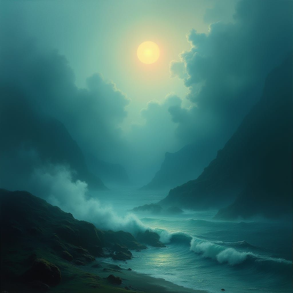 Moody Painterly Sea of Dreams Landscape