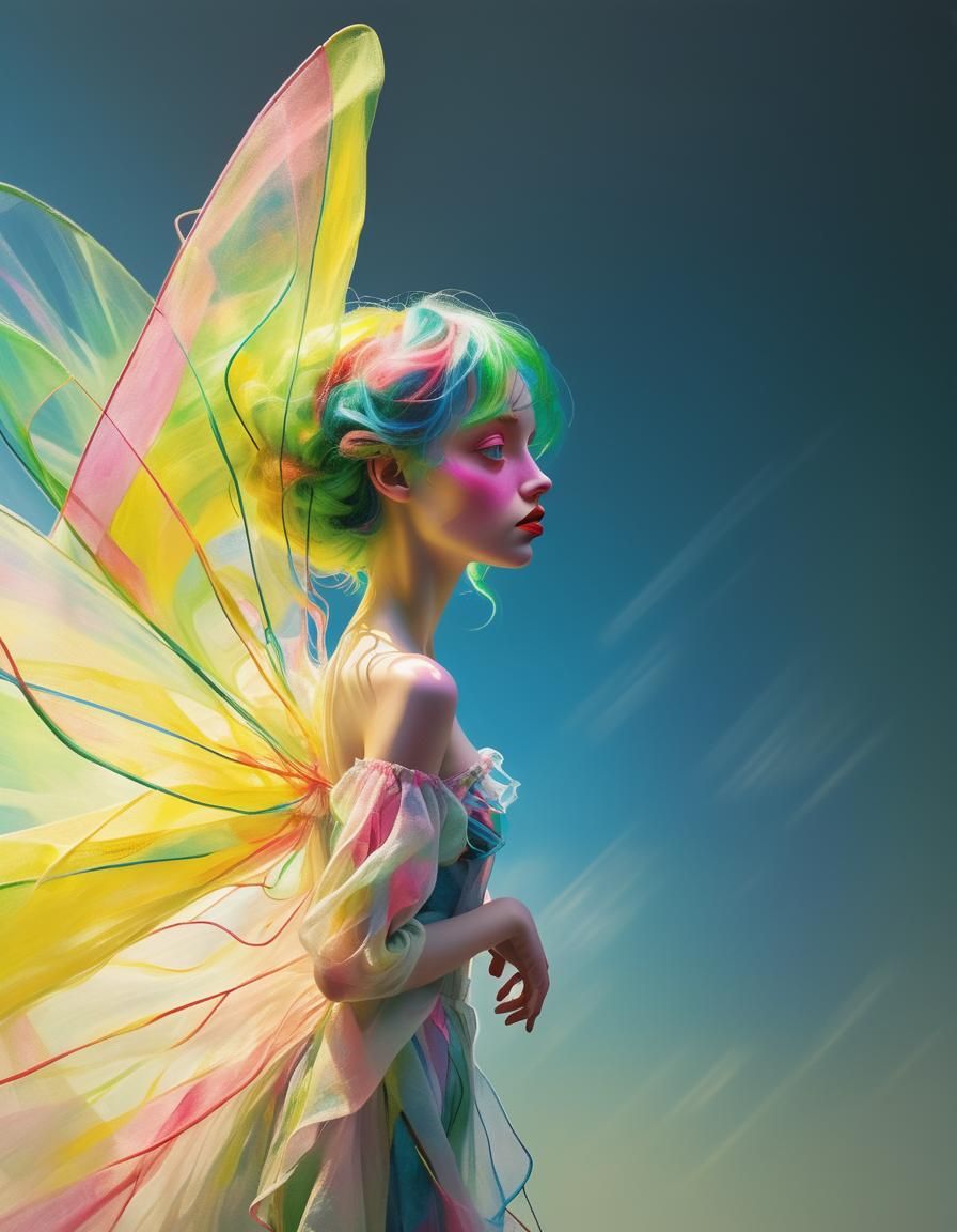 Flaming Hair: A Picasso and Seurat-Inspired Portrait