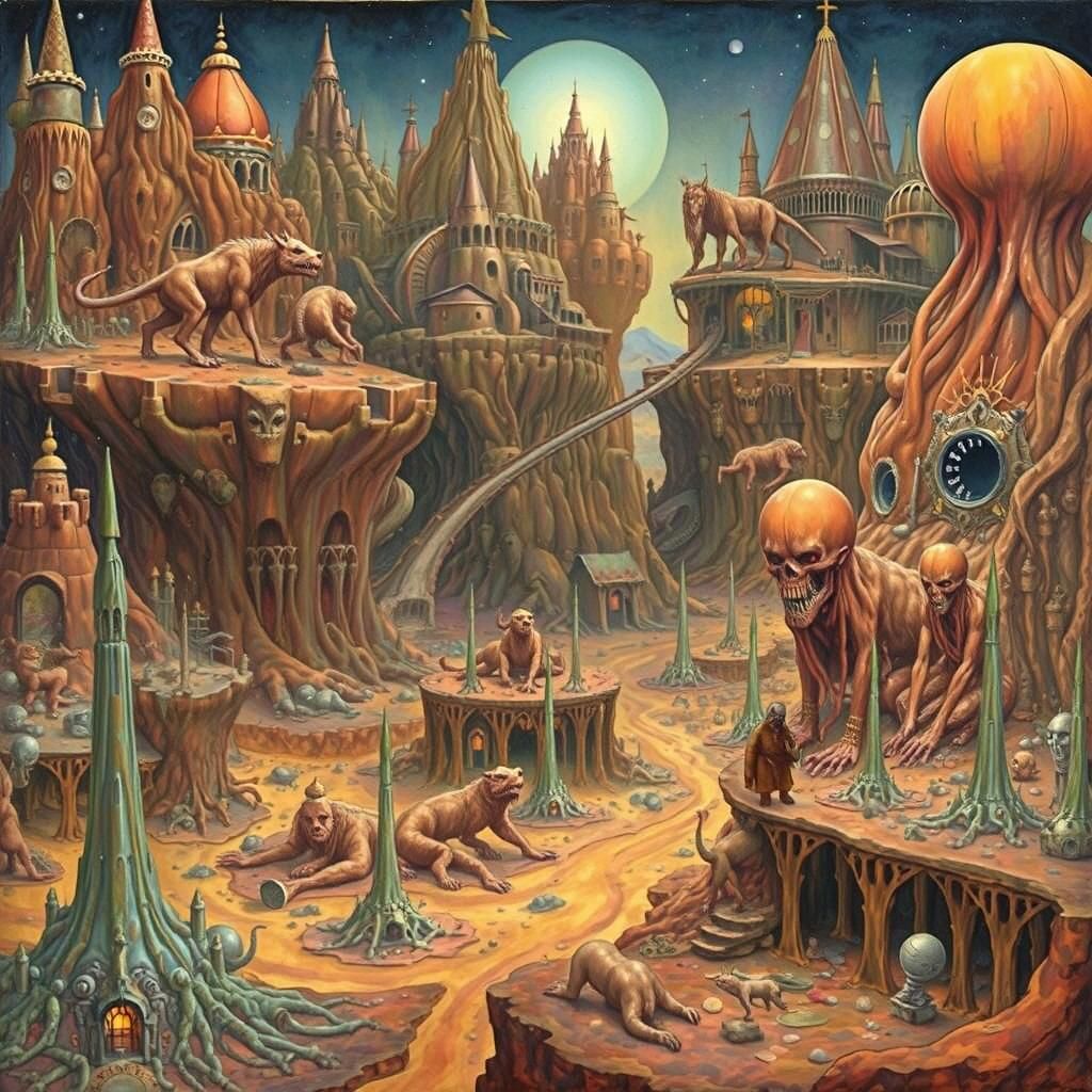 Surreal Wasteland Dreamscape in Imperial Colors