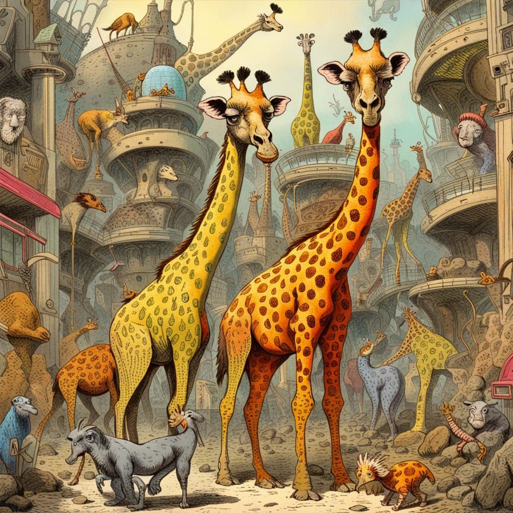 Grumpy Giraffes in Postmodern Sci-Fi Zoo