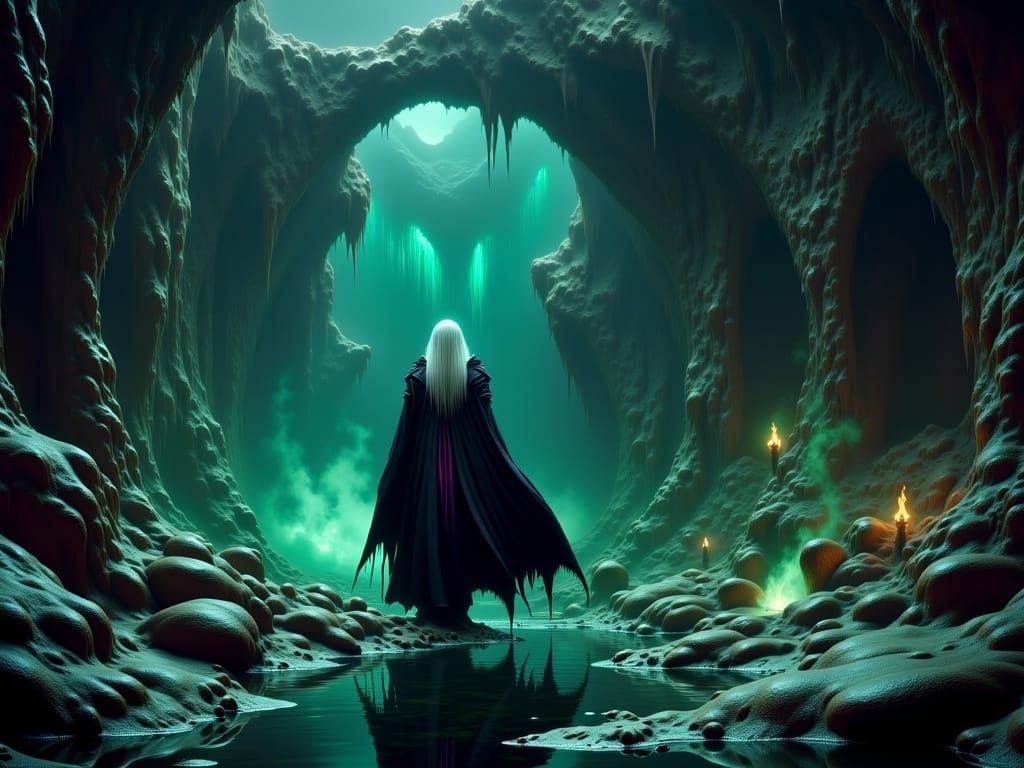 Drow Elf Scout in Underground Cave