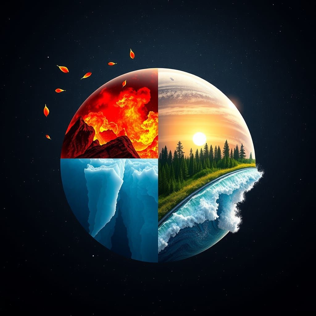Planet's Life Cycle: Four Seasons of a World