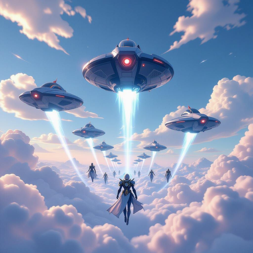 Armored Aliens Descend, Led by Futuristic Leader