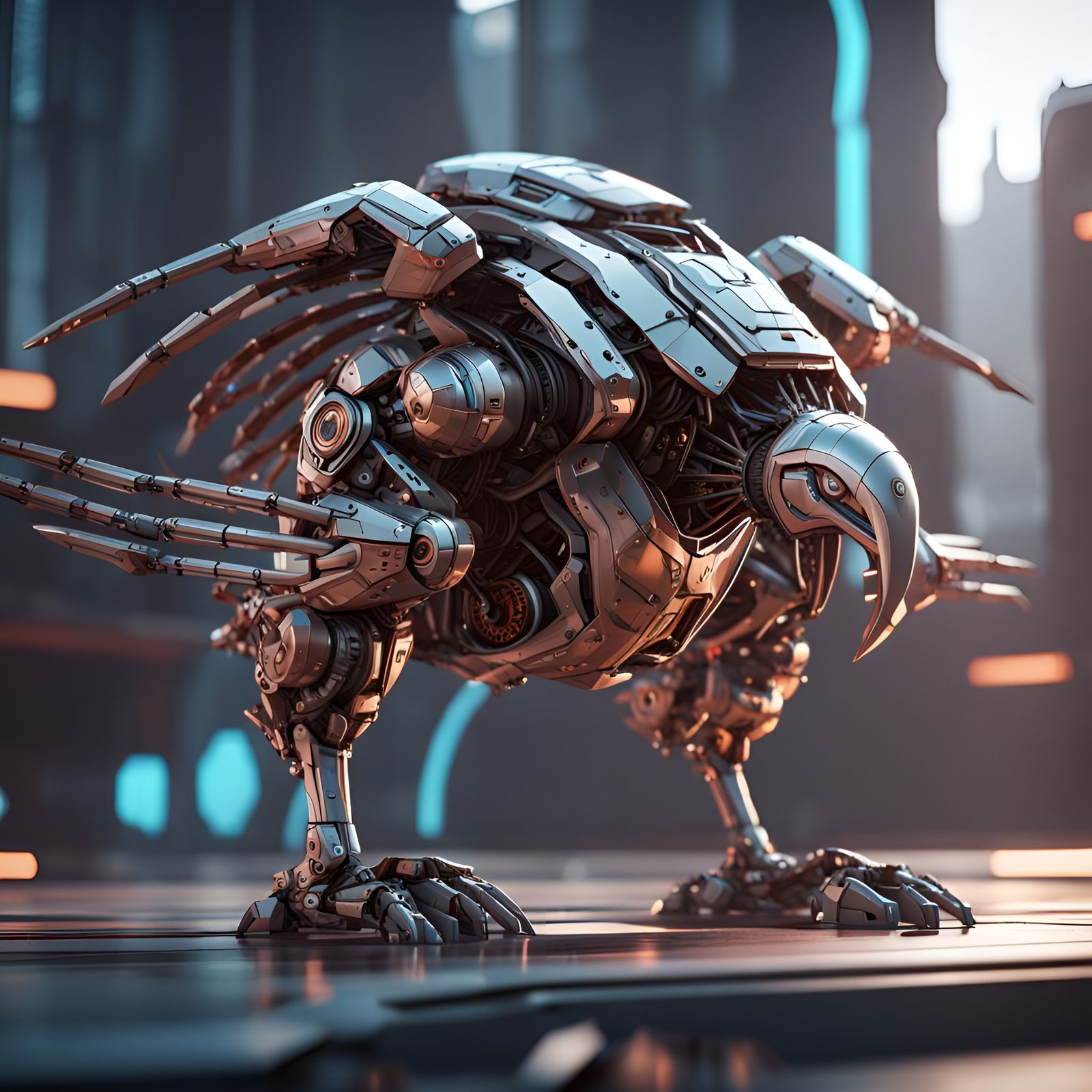 Futuristic Cyborg Turkey in Sci-Fi Style