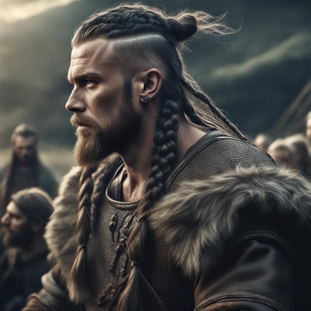 Detailed Viking Portrait in Hyperrealistic Style