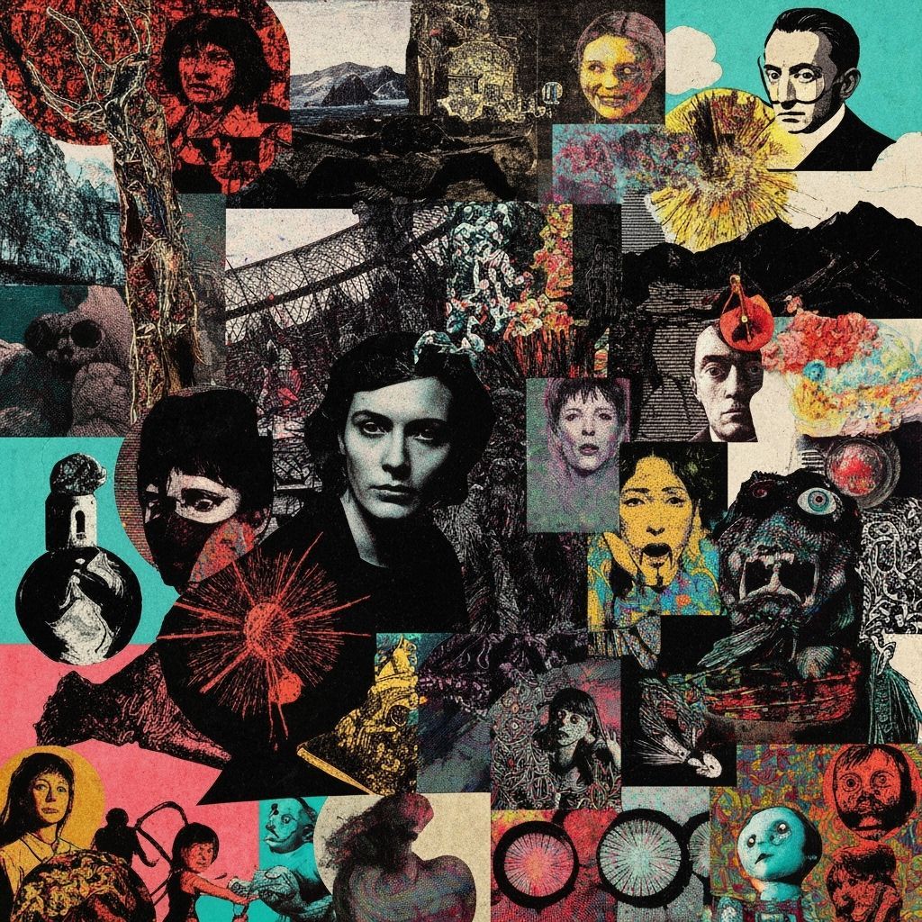 Ominous Pop Art Collage in Vibrant Impasto Style