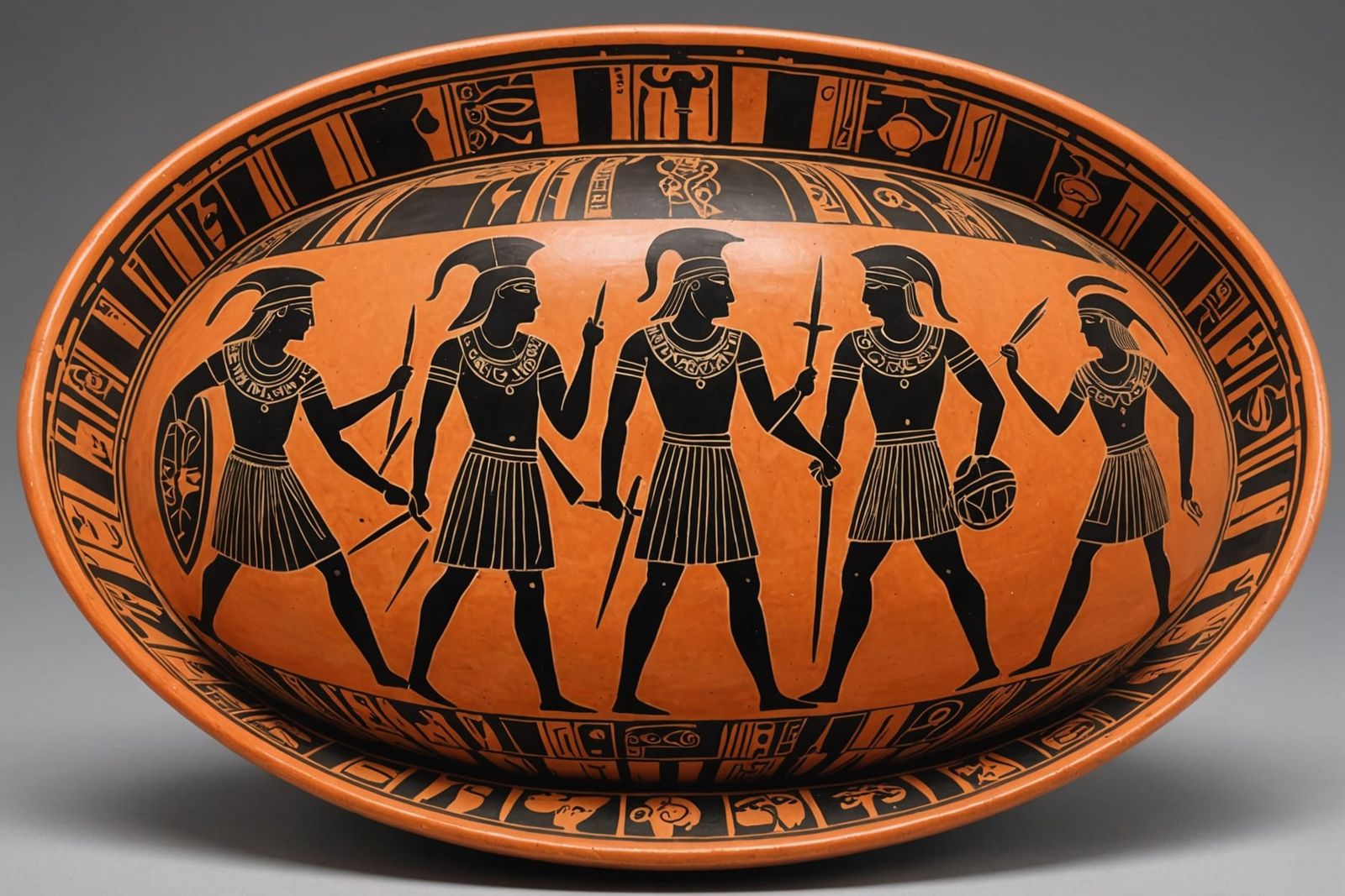 Futuristic Soldier on Ancient Greek Pottery