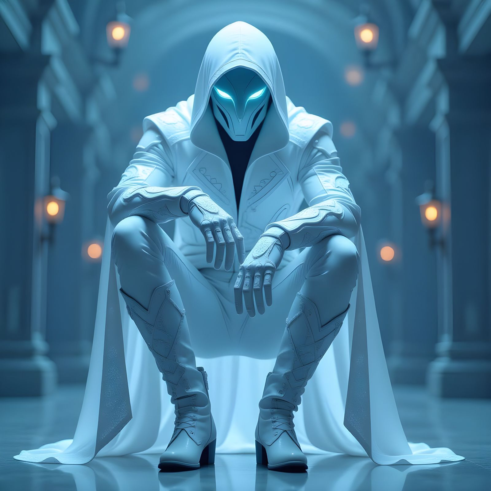 Phantom Hunter in Spectral Suit: An 8K Masterpiece