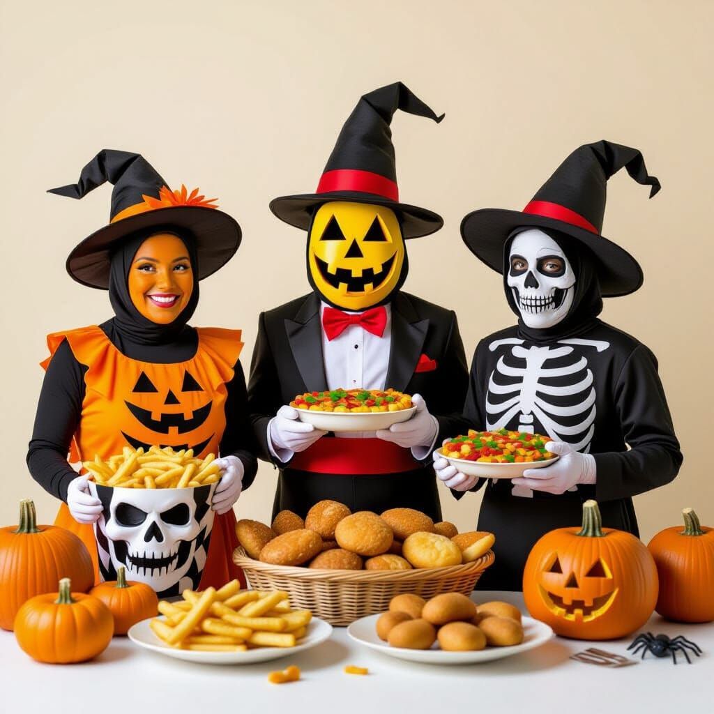 Carnival Food in Halloween Costumes